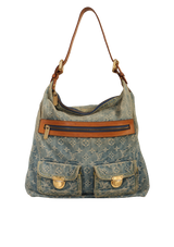 VINTAGE MONOGRAM DENIM SAC PLAT BAG