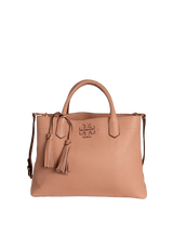 LEATHER TOP HANDLE BAG