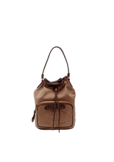 LOGO JACQUARD BUCKET BAG