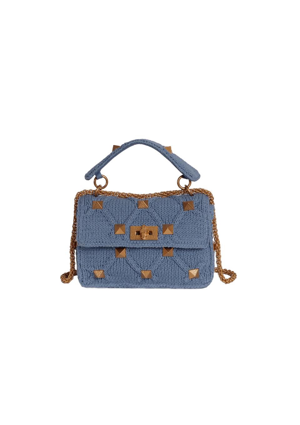 VALENTINOのショルダーバック♪★ ROMAN STUD 編みニット★ VALENTINO GARAVANI Roman Stud cable-knit shoulder bag | THE