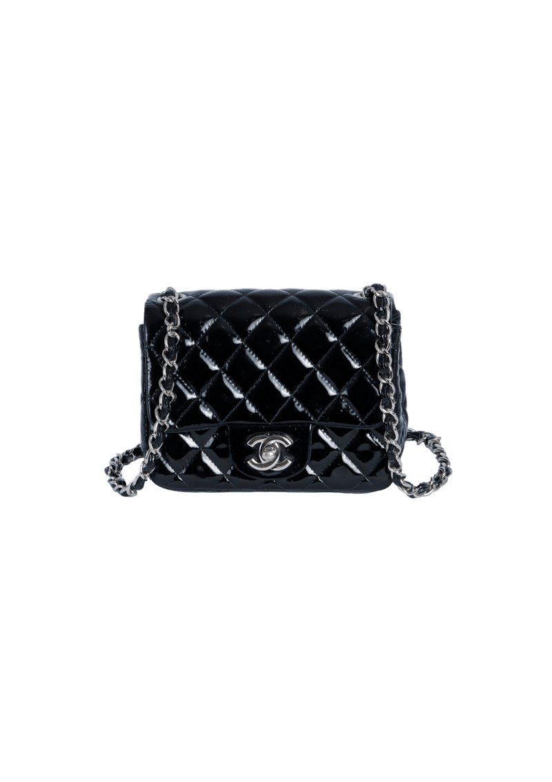 MINI SQUARE CLASSIC SINGLE FLAP PATENT LEATHER