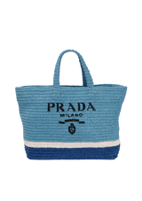 YARN RAFFIA LOGO TOTE