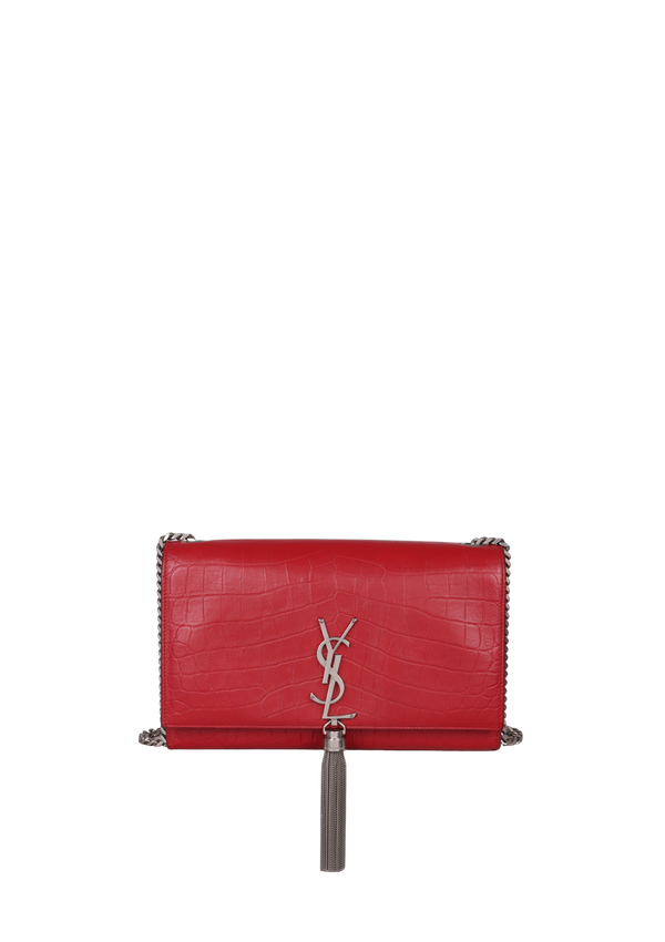 MEDIUM KATE TASSEL CROCODILE EMBOSSED