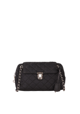 QUILTED TESSUTO PUSHLOCK CHAIN FLAP BAG