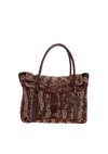 EMBROIDERED ZUCCA BUCKLE FLAP SHOULDER BAG