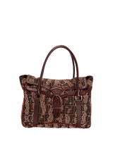 EMBROIDERED ZUCCA BUCKLE FLAP SHOULDER BAG