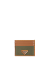 RE-NYLON AND LEATHER CARD HOLDER
