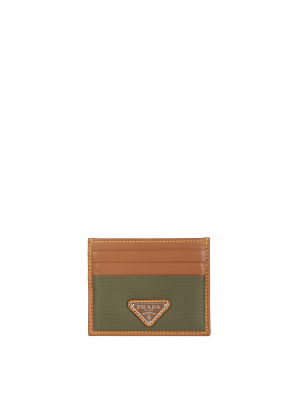 RE-NYLON AND LEATHER CARD HOLDER