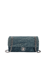 DENIM CAMELLIA FLAP BAG