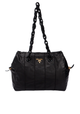 LEATHER CHAIN LINK TOTE