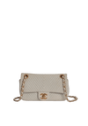 CHEVRON MEDALLION CHARM FLAP BAG