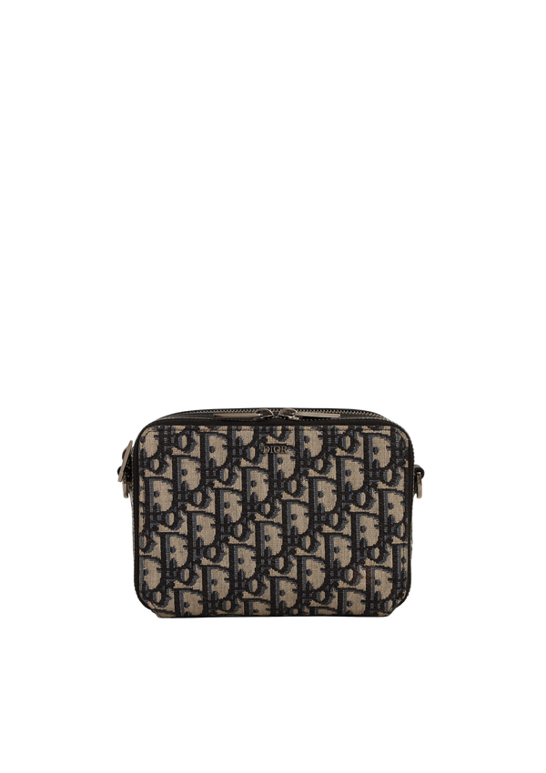 OBLIQUE ZIPPED POUCH W/ STRAP