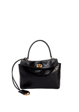 FAUX OSTRICH RODEO MINI TOTE BAG