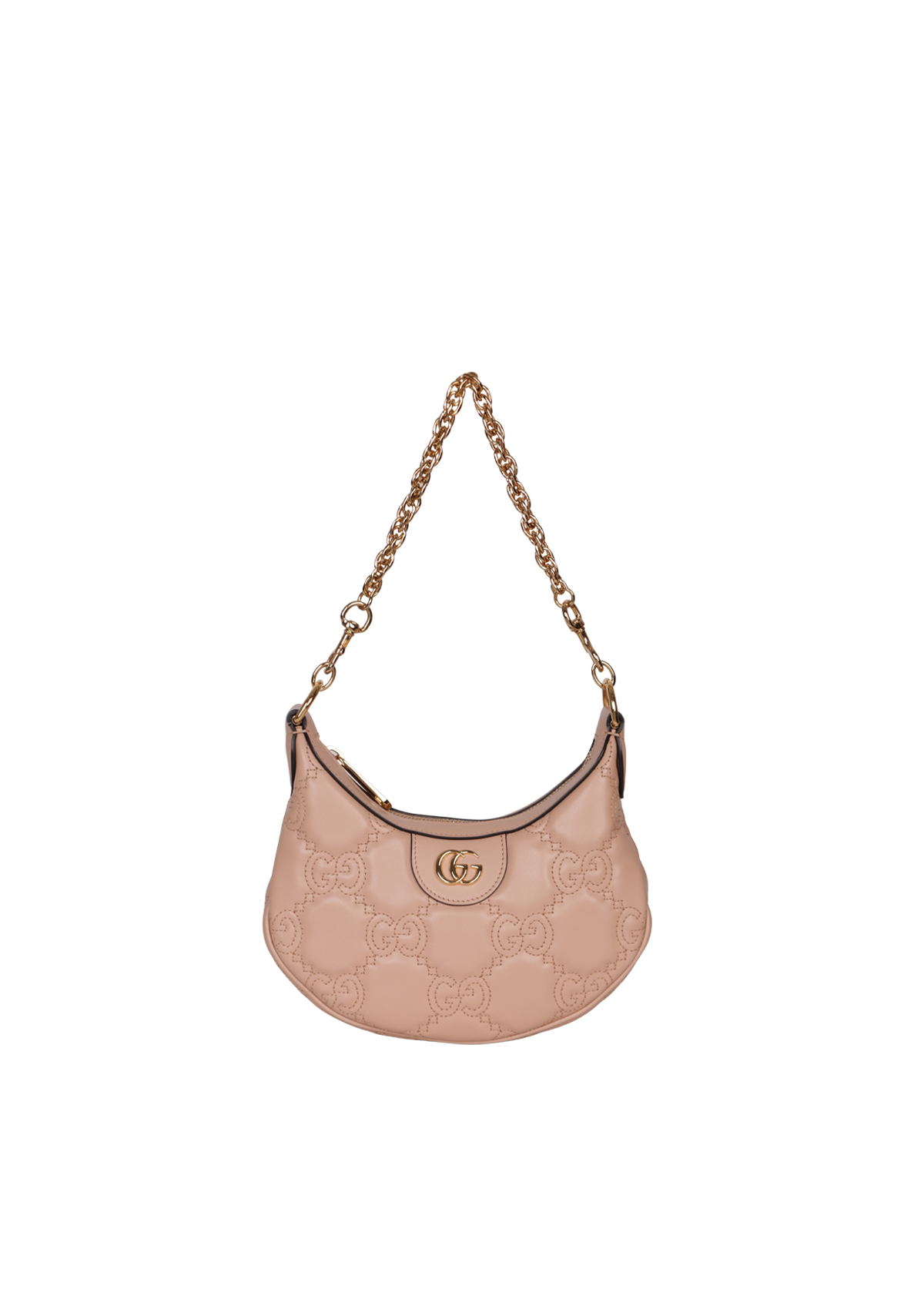 BOLSA GUCCI GG MATELASSE HALF MOON HOBO ROSA ORIGINAL – Gringa