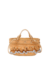 BOLSA PEPLUM BASKET EM PAPIER E COURO