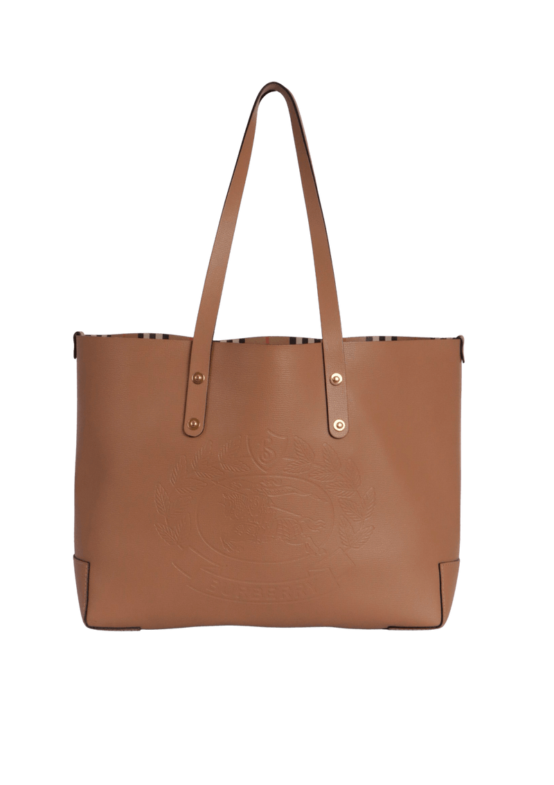 EMBOSSED CREST TOTE