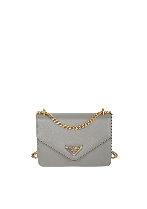 SAFFIANO TRIANGLE ENVELOPE CHAIN BAG