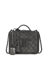 MEDIUM CC FILIGREE VANITY CASE CAVIAR