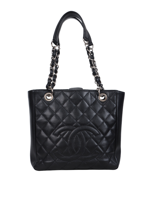 PETITE TIMELESS SHOPPING TOTE CAVIAR