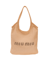 WOVEN FABRIC LOGO TOTE BAG