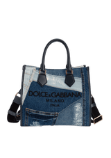 MEDIUM BEATRICE PATCHWORK DENIM TOTE