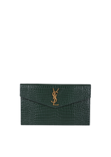CROCODILE EMBOSSED UPTOWN POUCH