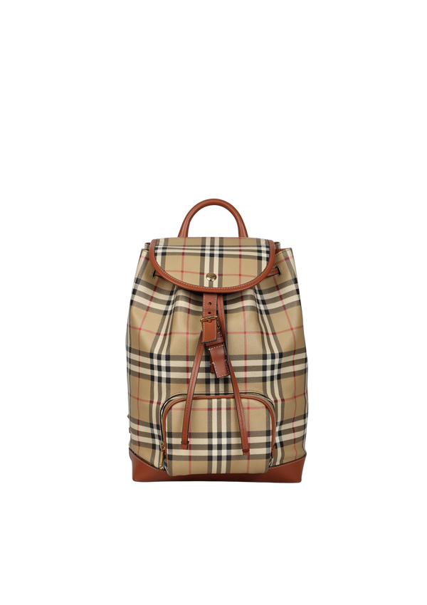 VINTAGE CHECK DRAWSTRING BACKPACK