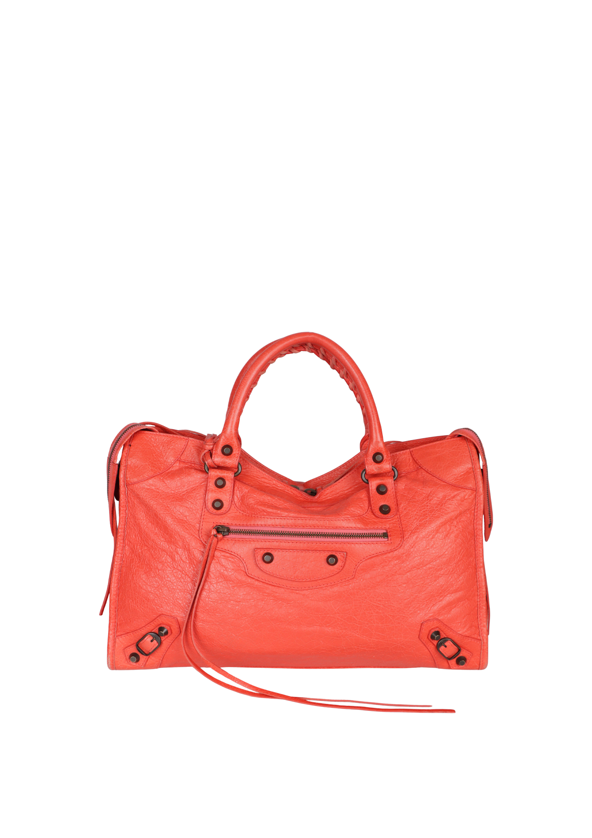 BOLSA BALENCIAGA MOTOCROSS CLASSIC CITY LARANJA ORIGINAL – Gringa