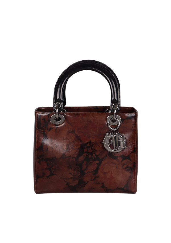 VINTAGE PATENT LEATHER OBLIQUE LADY DIOR MEDIUM