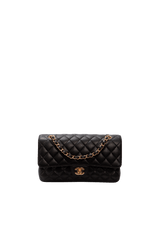 MEDIUM EAST WEST CLASSIC DOUBLE FLAP CAVIAR