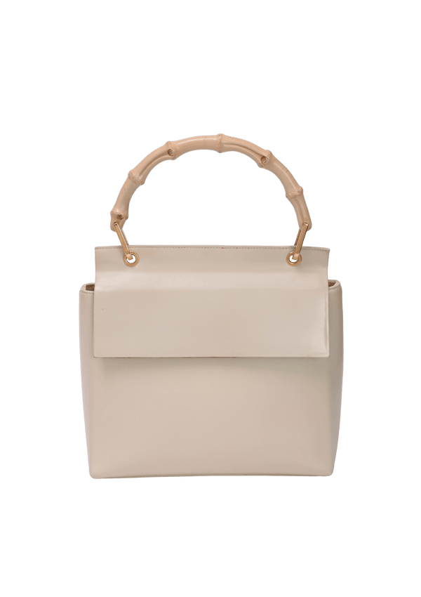 VINTAGE BAMBOO FLAP TOP HANDLE BAG