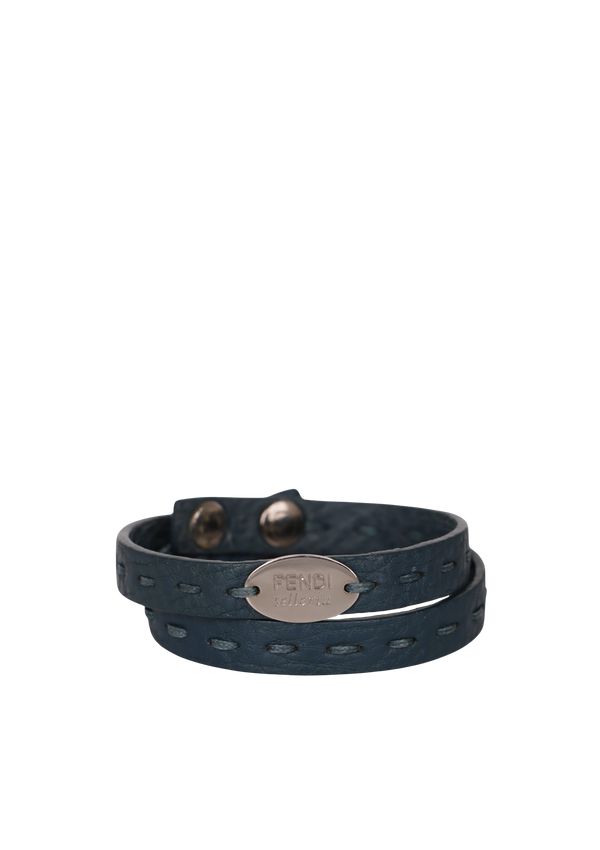 LEATHER WELTED WRAP BRACELET
