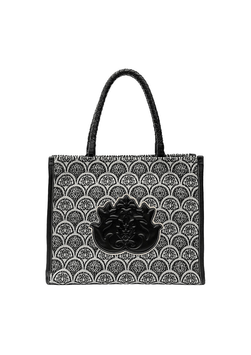 BOLSA MAXI TOTE SIRENA JACQUARD PRETO