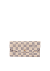 DAMIER AZUR PATTERN EMILIE WALLET