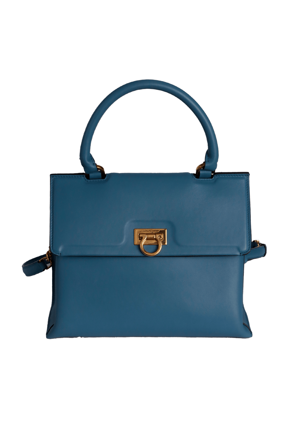 BOLSA SALVATORE FERRAGAMO TRIFOLIO BAG AZUL ORIGINAL – Gringa
