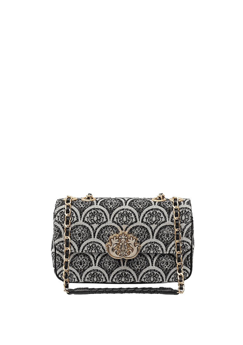 BOLSA BAGUETE SIRENA JACQUARD PRETO