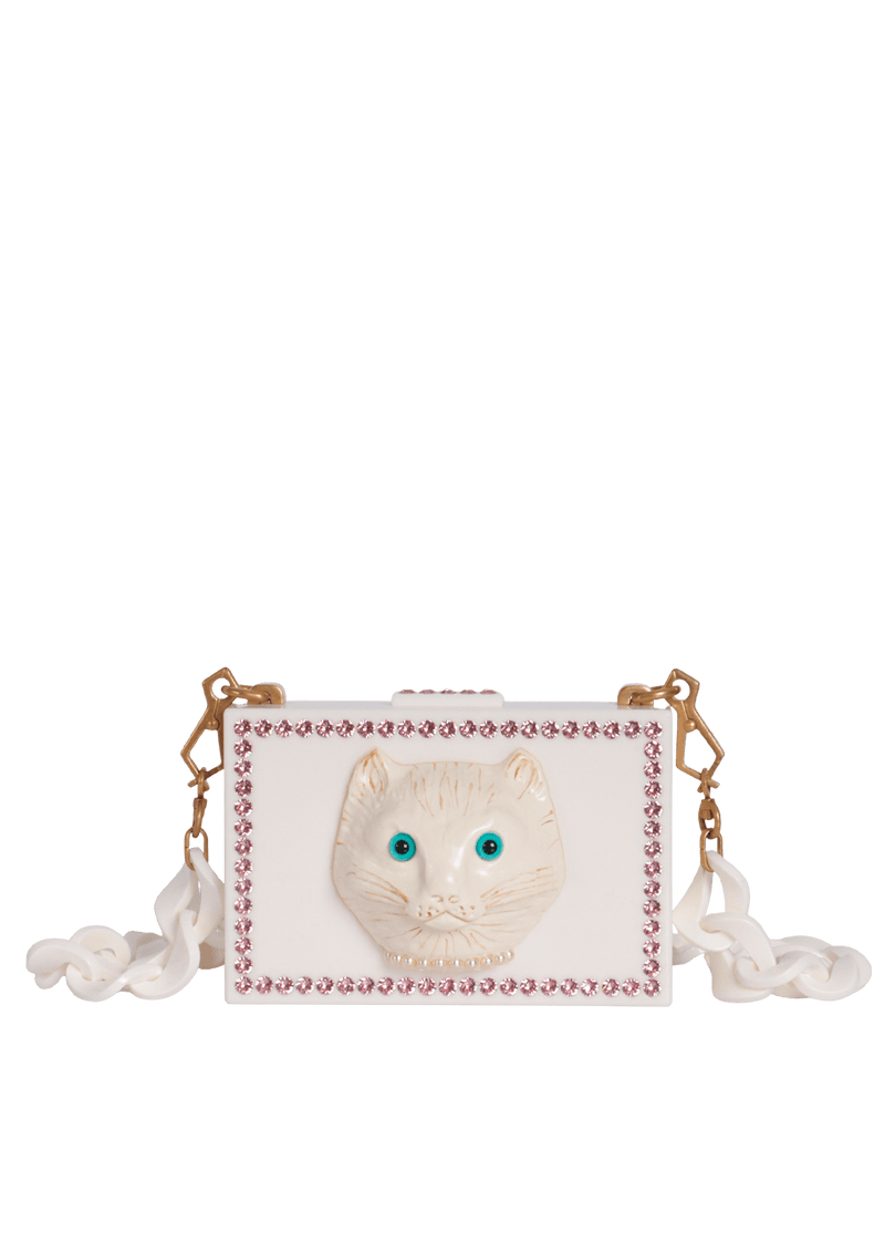 PEXIGLASS CRYSTAL CAT FACE BOX CLUTCH