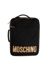 QUILTED NYLON LOGO CARRY ON ROLLING LUGGAGE