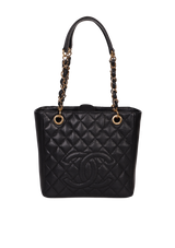 PETITE TIMELESS SHOPPING TOTE CAVIAR