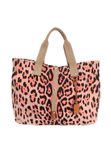 CANVAS LEOPARD TOTE BAG