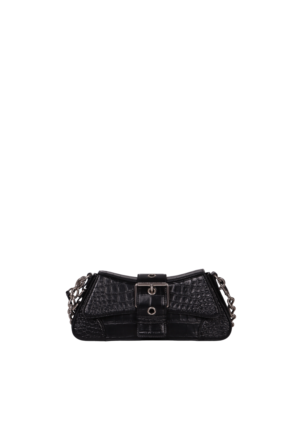 BOLSA BALENCIAGA SMALL CROC EMBOSSED LINDSAY BAG PRETO ORIGINAL