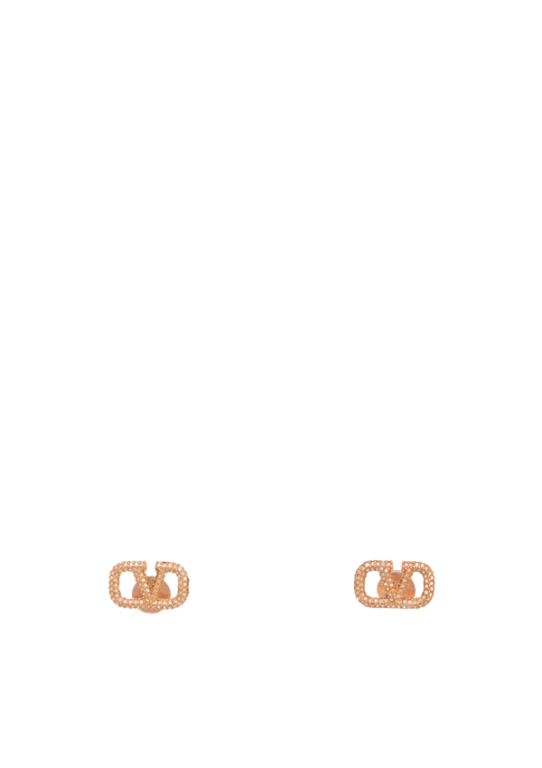 CRYSTAL VLOGO STUD EARRINGS