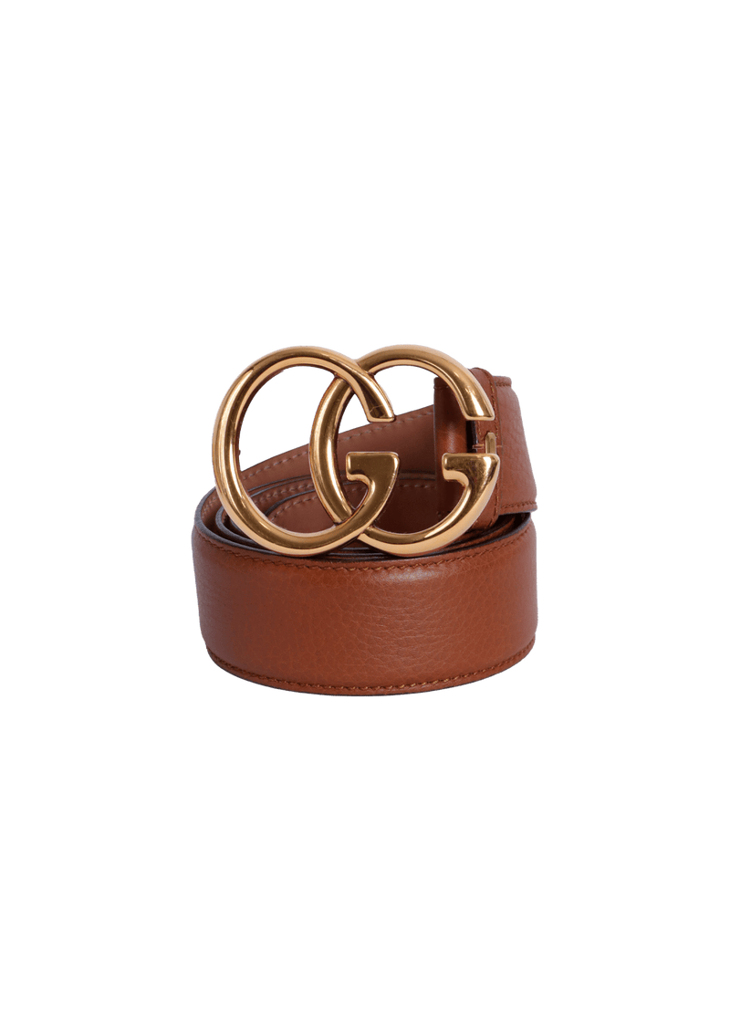 CINTO GUCCI DOUBLE G LOGO BELT MARROM 85 ORIGINAL