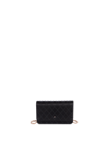 DIAMOND STITCH WALLET ON CHAIN SATIN