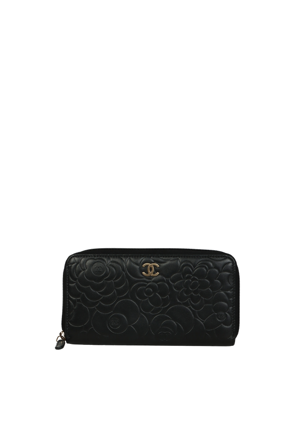 CAMELLIA LAMBSKIN ZIP AROUND WALLET
