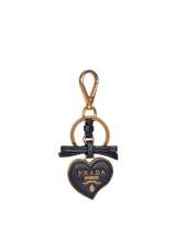SAFFIANO HEART KEY AND BAG CHARM