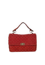 MEDIUM SUEDE ROCKSTUD SPIKE FLAP BAG