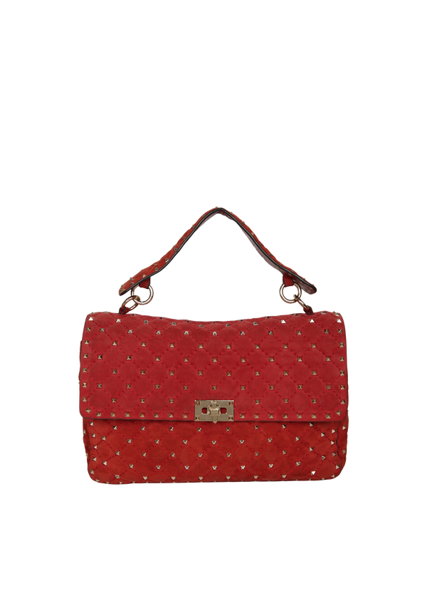 MEDIUM SUEDE ROCKSTUD SPIKE FLAP BAG