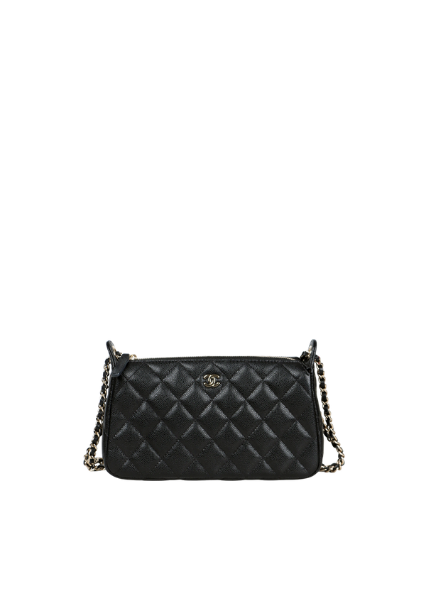 CAVIAR QUILTED CLUTCH WITH CHAIN