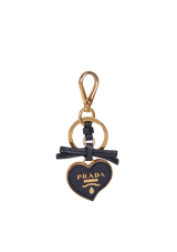 SAFFIANO HEART KEY AND BAG CHARM